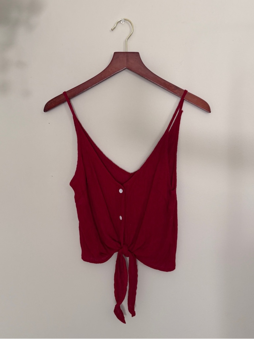 Women’s Red Tie-Front Camisole Tank Top